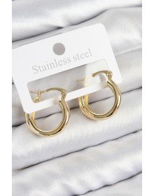 Pirinç Halka Model Gold Renk Kadın Küpe