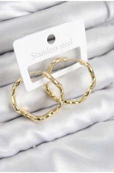 Pirinç Halka Model Gold Renk Kadın Küpe Pirinç Halka Model Gold Renk Kadın Küpe