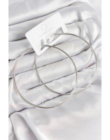 Pirinç Halka Model Gümüş Renk Kadın Küpe