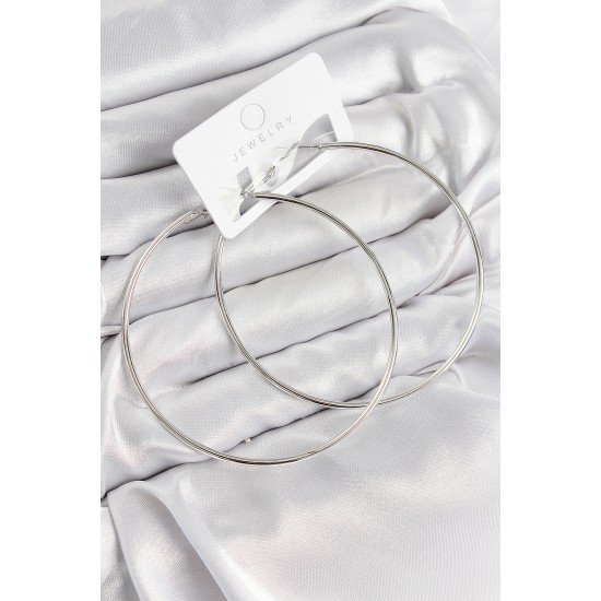 Pirinç Halka Model Gümüş Renk Kadın Küpe