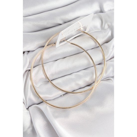 Pirinç Halka Model Gold Renk Kadın Küpe Pirinç Halka Model Gold Renk Kadın Küpe