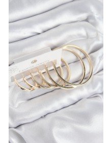 Pirinç Halka Model Gold Renk Kadın Set Küpe