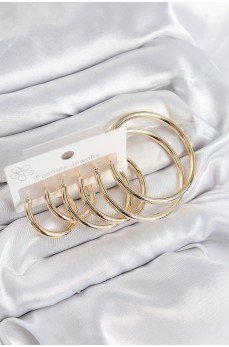 Pirinç Halka Model Gold Renk Kadın Set Küpe Pirinç Halka Model Gold Renk Kadın Set Küpe