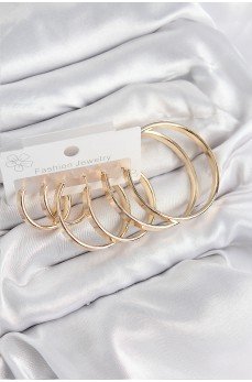 Pirinç Halka Model Gold Renk Kadın Set Küpe Pirinç Halka Model Gold Renk Kadın Set Küpe