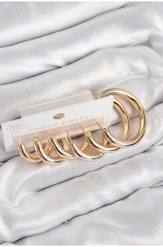 Pirinç Halka Model Gold Renk Kadın Set Küpe Pirinç Halka Model Gold Renk Kadın Set Küpe