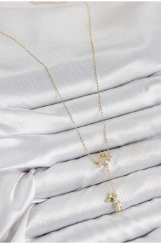 Pirinç Zirkon Taşlı Sallantılı Ayıcıklı Yıldız Model Gold Renk Kadın Kolye Pirinç Zirkon Taşlı Sallantılı Ayıcıklı Yıldız Model Gold Renk Kadın Kolye