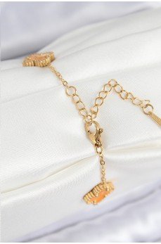 316L Çelik Sedefli Turuncu Gold Renk Yonca Kadın Bileklik 316L Çelik Sedefli Turuncu Gold Renk Yonca Kadın Bileklik