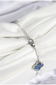 316L Çelik Sedefli Lacivert Gümüş Renk Yonca Kadın Bileklik 316L Çelik Sedefli Lacivert Gümüş Renk Yonca Kadın Bileklik