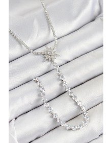 Pirinç Zirkon Taşlı Kutup Yıldızı Model Gold Renk Y Kolye