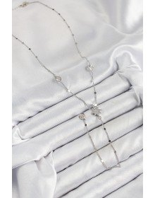 Pirinç Zirkon Taşlı Kutup Yıldızı Model Gümüş Renk Y Kolye