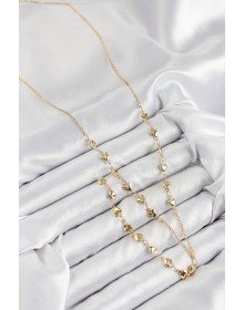 Pirinç Zirkon Taşlı Kalp Model Gold Renk Y Kolye