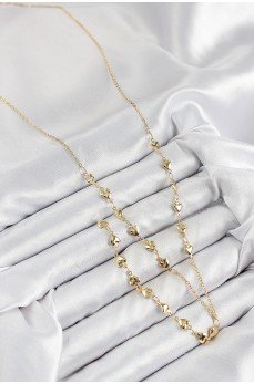 Pirinç Zirkon Taşlı Kalp Model Gold Renk Y Kolye