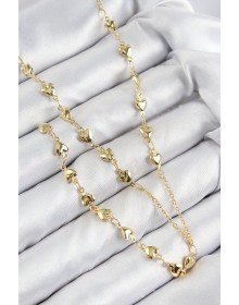 Pirinç Zirkon Taşlı Kalp Model Gold Renk Y Kolye