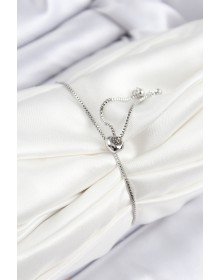 Pirinç Zirkon Taşlı Sıralı Model Gümüş Renk Asansörlü Kadın Bileklik