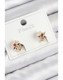 Pirinç Zirkon Taşlı Yıldız Model Gold Renk Çocuk Küpe