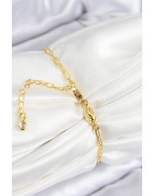 VIP Pirinç Zirkon Taşlı Çiçek Model Gold Renk Kadın Bileklik