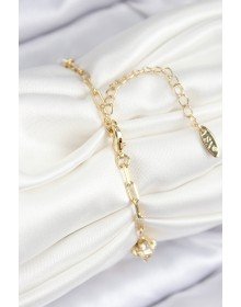 Pirinç Zirkon Taşlı Deniz Kabuğu Model Gold Renk Kadın Bileklik