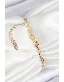 Pirinç Zirkon Taşlı İncili İstiridye Model Gold Renk Kadın Bileklik