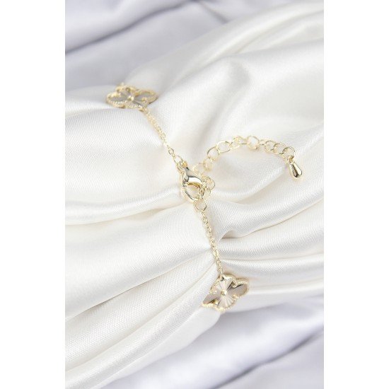 VIP Pirinç Yonca Model Gold Renk Kadın Bileklik VIP Pirinç Yonca Model Gold Renk Kadın Bileklik