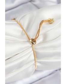 Pirinç Zirkon Taşlı Kare Model Gold Renk Asansörlü Kadın Bileklik