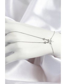 Pirinç Zirkon Taşlı Yıldız Model Gümüş Renk Şahmeran