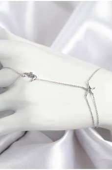 Pirinç Zirkon Taşlı Deniz Atı Ve Yıldız Model Gümüş Renk Şahmeran