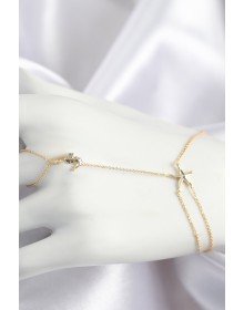 Pirinç Zirkon Taşlı Deniz Atı Ve Yıldız Model Gold Renk Şahmeran