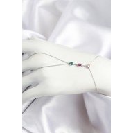 Pirinç Renkli Zirkon Taşlı Model Gümüş Renk Şahmeran