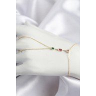 Pirinç Renkli Zirkon Taşlı Model Gold Renk Şahmeran