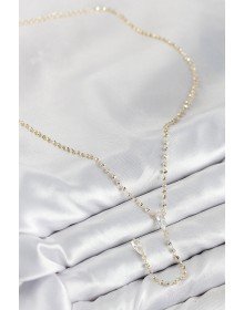 Pirinç Zirkon Taşlı Gold Renk Kadın Y Kolye