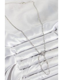 Pirinç Zirkon Taşlı Yonca Model Gümüş Renk Kadın Y Kolye