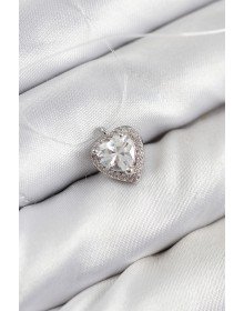 Misineli Kalp Model Gümüş Renk Hayalet Kolye