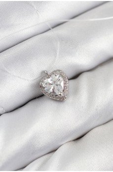 Misineli Kalp Model Gümüş Renk Hayalet Kolye