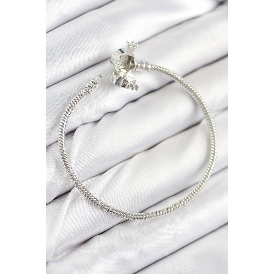 Pirinç Charm Zirkon Taşlı Taç Model Gümüş Renk Kadın Bileklik Pirinç Charm Zirkon Taşlı Taç Model Gümüş Renk Kadın Bileklik