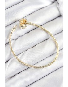Pirinç Charm Topcuk Model Gold Renk Kadın Bileklik