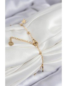 316L Çelik Sıralı Yonca Model Gold Renk Kadın Bileklik