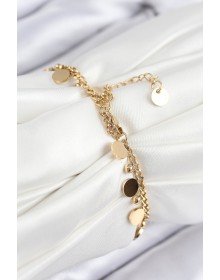 316L Çelik Sıralı Pul Model Gold Renk Kadın Bileklik