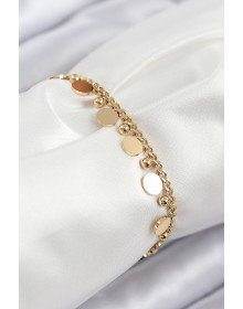 316L Çelik Sıralı Pul Model Gold Renk Kadın Bileklik