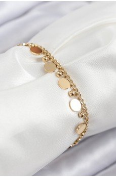 316L Çelik Sıralı Pul Model Gold Renk Kadın Bileklik