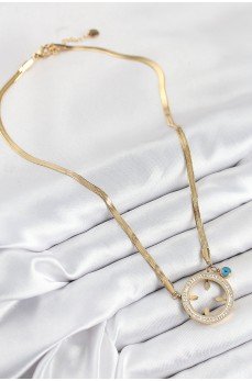 316L Çelik Zirkon Taşlı Çeyrek Takılabilir Gold Renk Kadın Kolye 316L Çelik Zirkon Taşlı Çeyrek Takılabilir Gold Renk Kadın Kolye