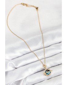 316L Çelik Zirkon Taşlı Gezegen Model Gold Renk Kadın Kolye