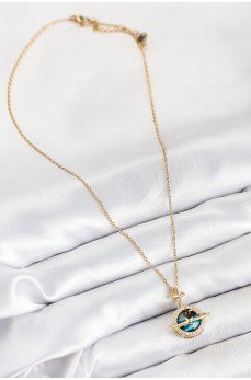 316L Çelik Zirkon Taşlı Gezegen Model Gold Renk Kadın Kolye 316L Çelik Zirkon Taşlı Gezegen Model Gold Renk Kadın Kolye