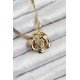 316L Çelik Gül Figürlü İtalyan Zincir Model Gold Renk Kadın Kolye