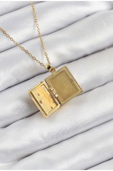 316L Çelik Zirkon Taşlı Açılabilr Kapaklı Kitap Model Gold Renk Kadın Kolye 316L Çelik Zirkon Taşlı Açılabilr Kapaklı Kitap Model Gold Renk Kadın Kolye