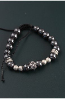 Doğal Taş X Model Antrasit Renk Asansörlü Erkek Bileklik