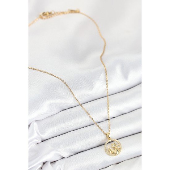 316L Çelik Zirkon Taşlı Yıldız Ve Kalp Model Gold Renk Kadın Kolye 316L Çelik Zirkon Taşlı Yıldız Ve Kalp Model Gold Renk Kadın Kolye