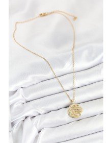 316L Çelik Zirkon Taşlı Ay Ve Güneş Model Gold Renk Kadın Kolye