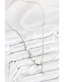 Pirinç Yılan Model Gümüş Renk Asansörlü Kadın Kolye