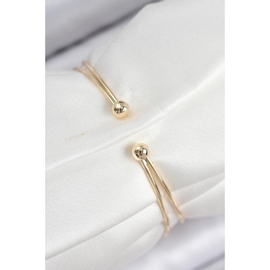 Pirinç Zirkon Taşlı İnci Model Gold Renk Kadın Bileklik