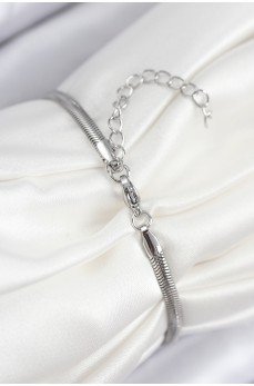 Pirinç Zirkon Taşlı Kalp Model Gümüş Renk Kadın Bileklik